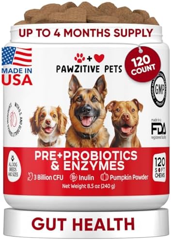 Probiotics for Dogs Digestive Health - Probiotic Chews for Gut Health, Itchy Skin Yeast, Diarrhea - USA Product - Immune Support Supplement - Dog Digestive Support & Allergy Relief Chews with Enzymes