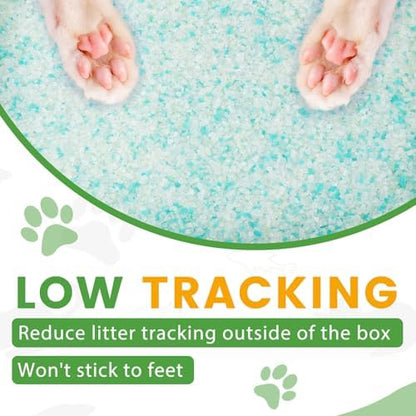 NEWORD Non-Clumping Crystals Cat Litter, Superior Odor Control Silica Gel Litter, Low Tracking & Dust-Free, Soft-On-Paws, Aloe Vera Fragrance, 14 lbs (2 Packs of 7lb Bags)