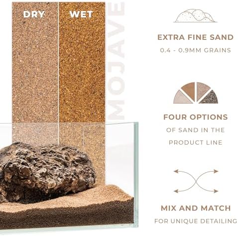UNS Controsand - Mojave, 3L - Natural Freshwater 0.4-0.9mm Warm Sand for Aquascaping Planted Tanks - Aquarium, Terrarium, Paludarium Substrate for Betta, Shrimp, Fish, Jumping Spider, Turtle
