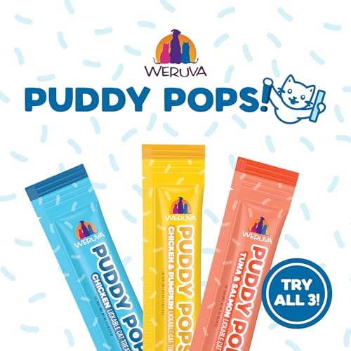 Weruva Puddy Pops, Chicken Lickable Cat Treats, 0.5oz Tube, Pack of 5
