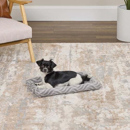 MidWest Homes for Pets QuiteTime Deluxe Wave Bolster Bed for Small Dogs; Easily Machine Wash and Dry; Gray; 22"; 40222-WVGY