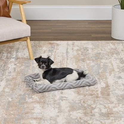 MidWest Homes for Pets QuiteTime Deluxe Wave Bolster Bed for Small Dogs; Easily Machine Wash and Dry; Gray; 22"; 40222-WVGY