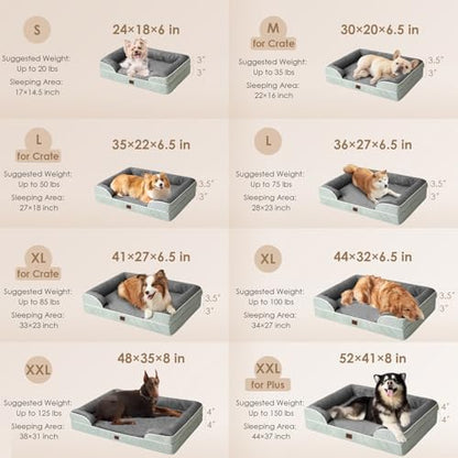 EHEYCIGA Orthopedic XXL Dog Bed, Waterproof Washable XL Big Pet Bed 48"