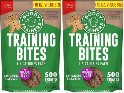 Buddy Biscuits Trainers 10 oz. Bag of Training Bites Soft & Chewy Dog Treats Made with Chicken Flavor (Pack of 2)