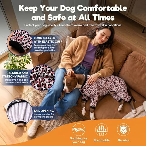LovinPet Lovin Dog Pajamas, Pitbull Clothes, Neon Pink Cheetah Print, 3XL