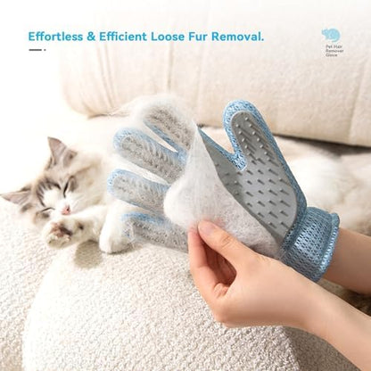 Cat Grooming Gloves, Upgraded 2-in-1 Double-Sided, 1 Count