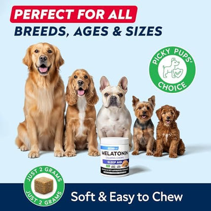 STRELLALAB Melatonin for Dogs 6mg - Calming Sleep Aid Treats Anxiety Relief