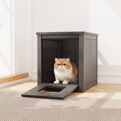 Litter Box Enclosure, Waterproof & Weatherproof Plastic Cat House for Indoor Outdoor Use, Multi-Functional Hidden Litter Box Furniture for Living Room, Backyard, Patio, Garage