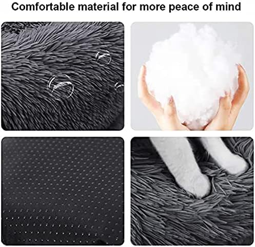 Nisrada Dog Bed for Small Medium Large Dogs, 27 inch Calming Dogs Bed, Washable-Round Cozy Soft Pet Bed for Puppy and Kitten with Slip-Resistant Bottom