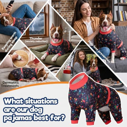LovinPet Large Dog Pajamas, Dog Jammies, Pet Pajamas, Nighttime Print, 2XL