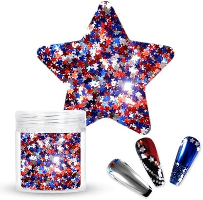 Laza 2g Stars Glitter for Independence Day Five-Pointed Star Sequins