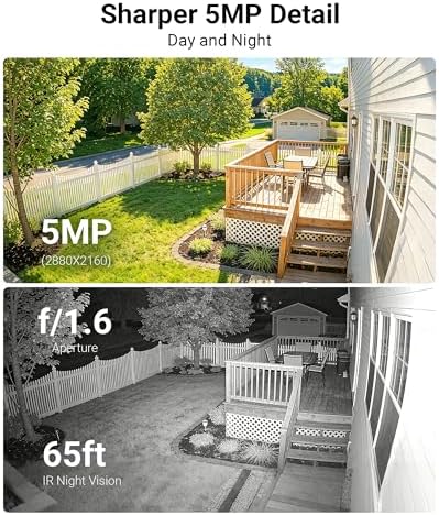 Anlapus 5MP Home Security Camera System, 4pcs 3K Pan Tilt Cameras, 1TB HDD
