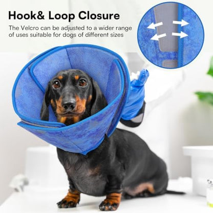 Queenmore Soft Dog Cone Collar, Adjustable Comfy Dog Cone After Surgery