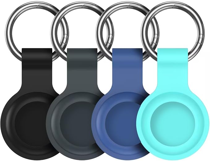Compatible with AirTag Holder Case Keychain 4 Pack,for AirTag 2nd & 1st Generation Key Chain Ring Case Cover for Air Tag Holder GPS Tracker Air Tag 2nd gen Finders Air Tagholder for Kids,Bags,Luggages