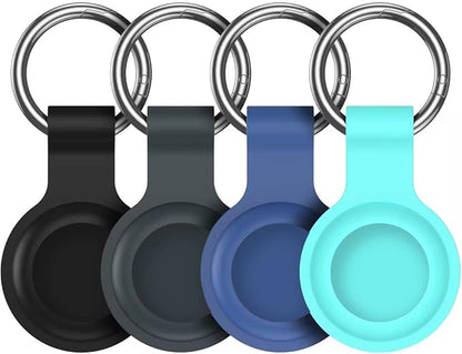Compatible with AirTag Holder Case Keychain 4 Pack,for AirTag 2nd & 1st Generation Key Chain Ring Case Cover for Air Tag Holder GPS Tracker Air Tag 2nd gen Finders Air Tagholder for Kids,Bags,Luggages