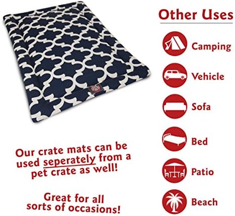 42" Trellis Navy Blue Crate Dog Bed Mat By Majestic Pet Products