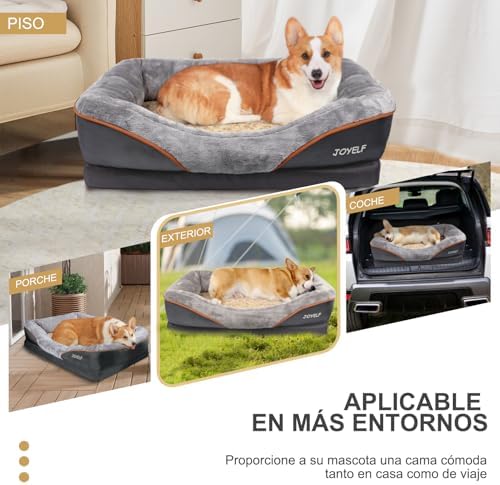 JOYELF Medium Memory Foam Dog Bed Orthopedic Dog Bed & Sofa with Removable Washable Cover and Squeaker Toy as Gift