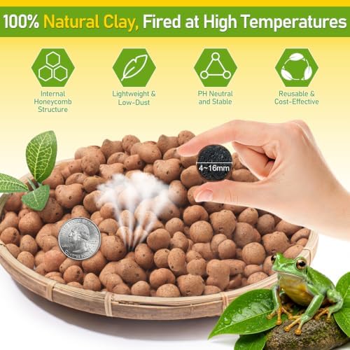Riare 6LBS Organic Expanded Clay Balls Terrarium Substrate for Reptiles