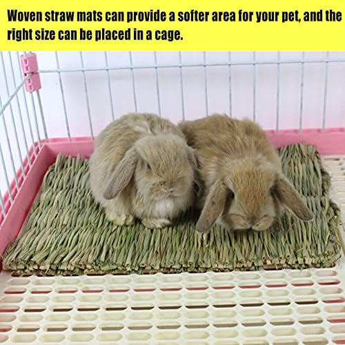 Hamiledyi Hay Mats for Rabbits, 18 Pack Woven Straw Bunny Grass Bed