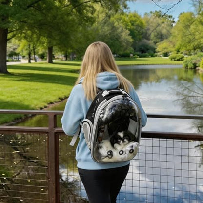 Expandable Pet Backpack 14"×15"×16.5" Cats Dogs Carrier Bag