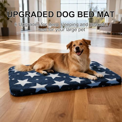 Dog Crate Pad Washable Cat Dog Pet Bed for Crate kennel Large Mat 36in Blue