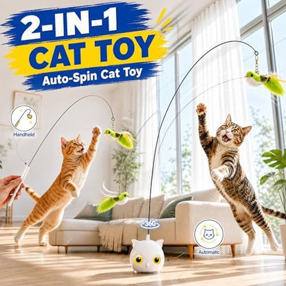 CATPICK Interactive Cat Toy for Indoor Cats, Automatic Flying Bird Toy