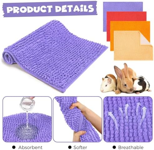 Barydat 8 Pcs 16x12'' Guinea Pig Cage Liner, Purple, Red, Beige, Orange