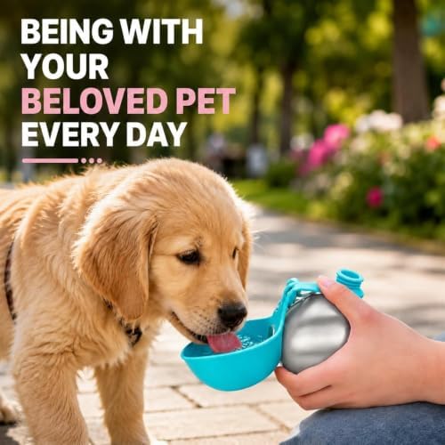 Portable Dog Water Bottle Pet Travel Water Bowl Dog Water Bottle (Blue, 02)