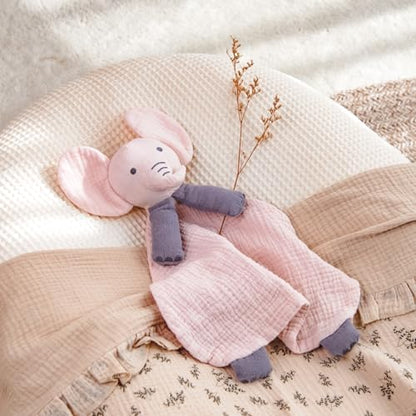 lulumoon Elephant Baby Security Blanket: Skin-Friendly Muslin Snuggle Lovey
