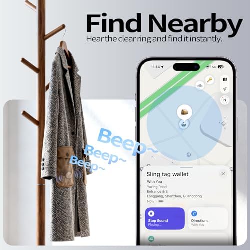 [iOS Only] Tukio Air Tracker Tags 4 Pack Black, [Apple MFi Certified]