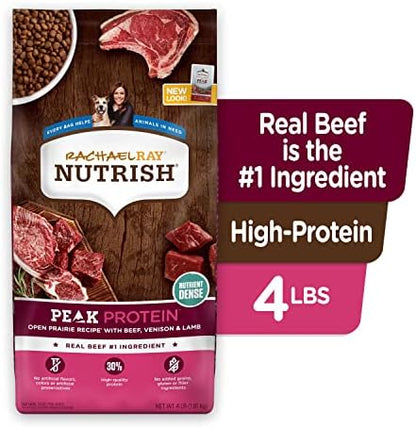 Nutrish High Protein Beef, Potato & Peas Recipe with Venison & Lamb Dry Dog Food, 4 lb. Bag, Packaging May Vary (Rachael Ray) (Pack of 2)