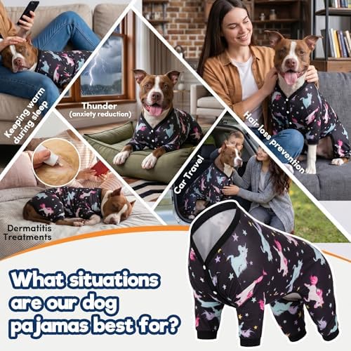 LovinPet Dog Clothes, Pajamas for Dogs XL, Wild Horses Galloping Print, XL