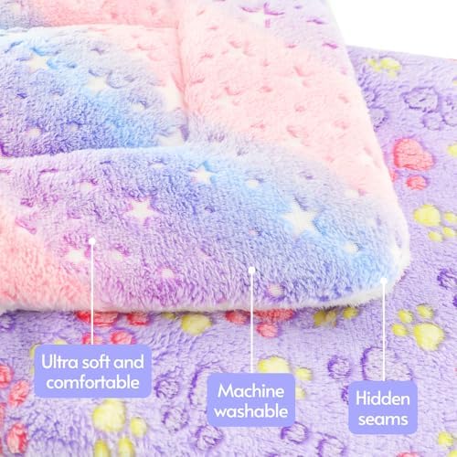 2 Pack Cat Blanket for Indoor Cat, Warm Calming Kitten Beds