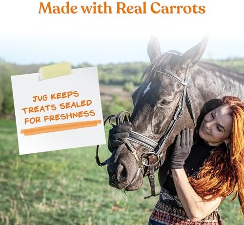 Manna Pro Tasty Delights Horse Treats, Carrot Flavor, Made in USA, 3 lb Tub