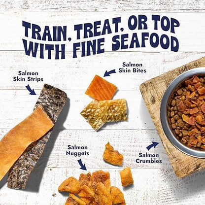 Finfare Freeze Dried Salmon Skin Treats for Dogs, 4oz Bites