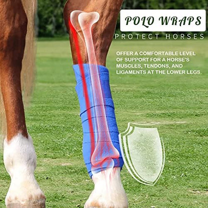 Horse Polo Wraps 2.5m Equestrian Leg Bandage Wrap Set of 4 Packs