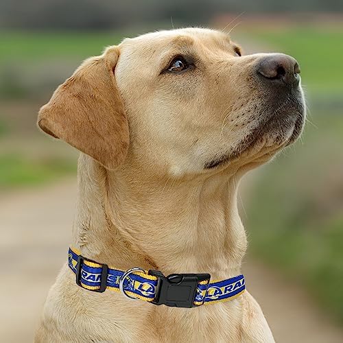 Pets First NFL Los Angeles Rams Licensed PET COLLAR, Medium - Heavy-Duty, Strong, and Durable Dog Collar. Available in 31 Football Teams and 4 Sizes