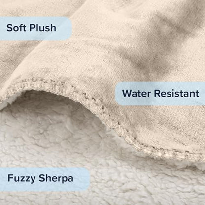 PETMAKER Dog Blanket, Cream, 80” x 100”