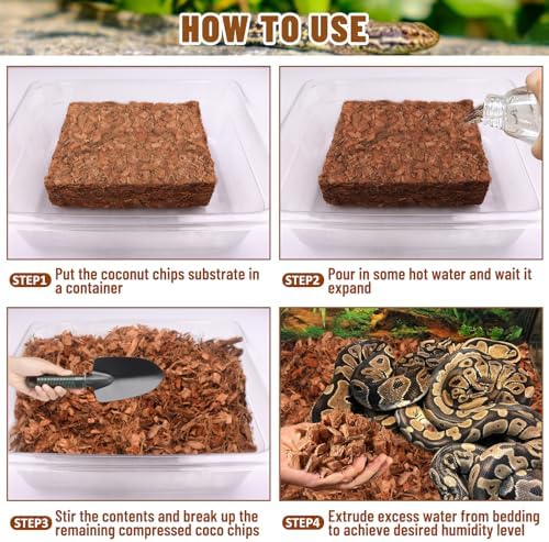 Riare 10LB Coconut Husk Chip for Reptiles, 72 Quart Coconut Fiber Substrate