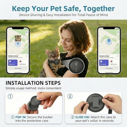 GPS Pet Tracker for Dogs & Cats, Smart Collar with Real-Time Location