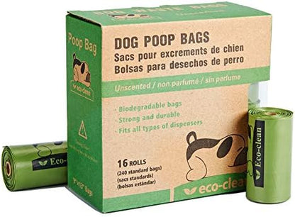 ECO-CLEAN Poop Bags Biodegradable, 16 Rolls/240 Bags Dog Waste Bags