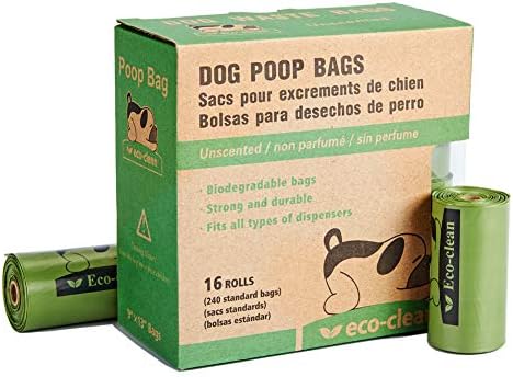 ECO-CLEAN Poop Bags Biodegradable, 16 Rolls/240 Bags Dog Waste Bags