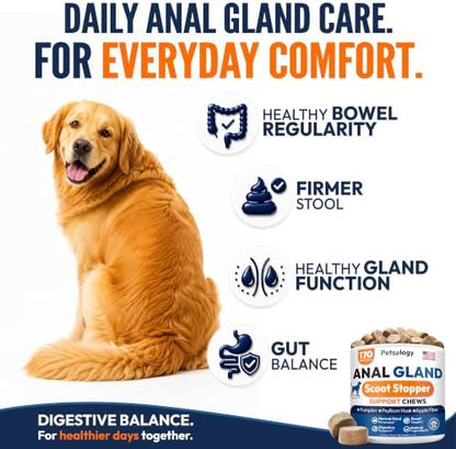 Anal Gland Support Chews for Dogs - 170 Ct - Scoot Treatment Supplement