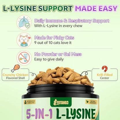 Lysine for Cats, L-Lysine for Cats Chews & Treats, 500 Ct, Immune Support