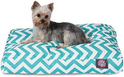 Majestic Pet Rectangular Dog Bed, Small, 27x20x4 in, Washable, Teal
