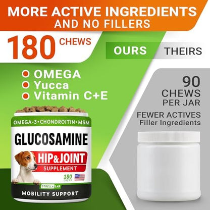 Advanced Glucosamine for Dogs, Chondroitin & MSM Hip Joint Supplement Chews