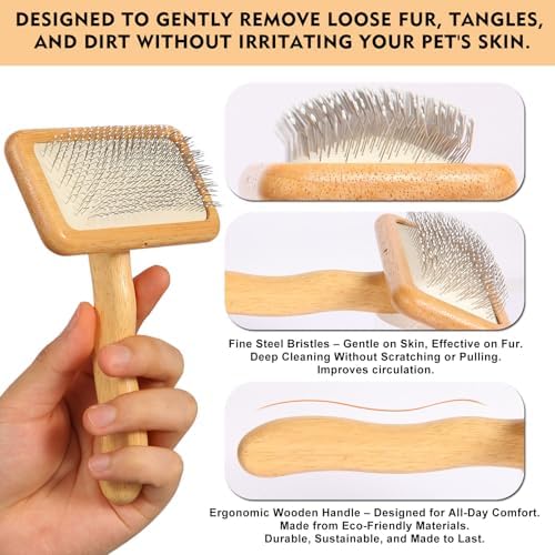 Slicker Brush for Dogs & Cats, Dog & Cat Brush for Shedding & Grooming