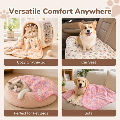 Dog Cat Small Animal Puppy Playpen Crate with 3 Blankets, Small, Pink