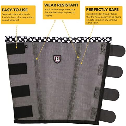 Fine Mesh Fly Boots Loose Fitting & Non-Slip Horse Fly Leggings Fleece Air Flow (Set of 4)