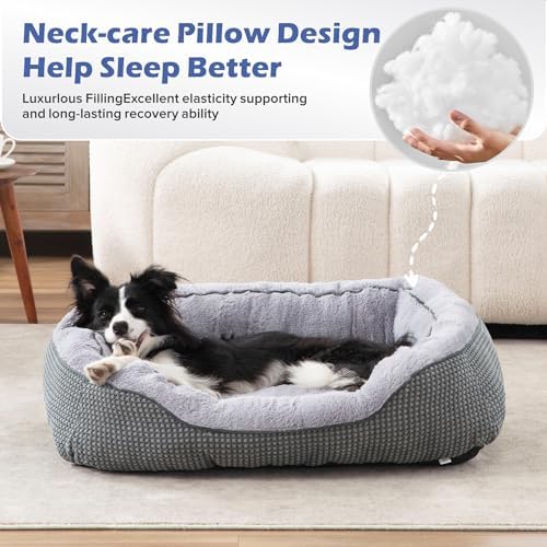 INVENHO XL Dog Beds Large Sized Dog, Washable Orthopedic Warming Soft Sleeping Durable with Anti-Slip Bottom